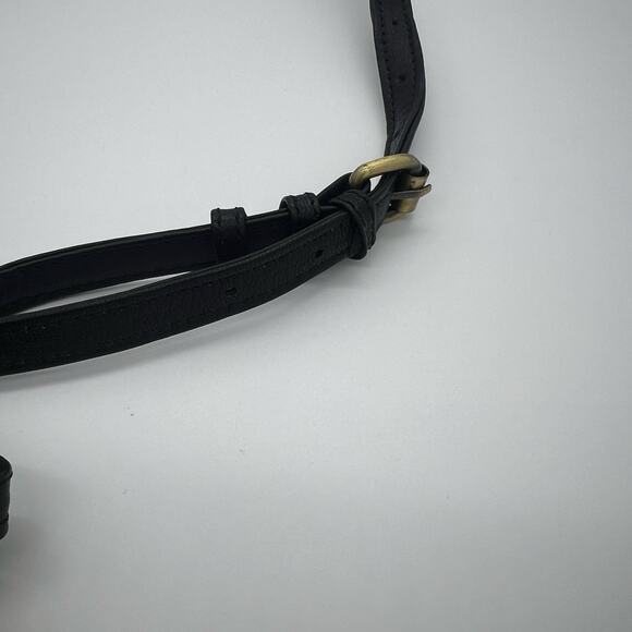 ASOS Black Vegan Leather Fanny Pack Cross Body Bag OS Tassel Adjustable - Picture 8 of 9